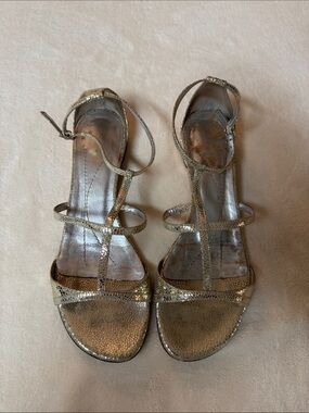 kate spade Metallic Gold T-Strap Open-Toe Sandals